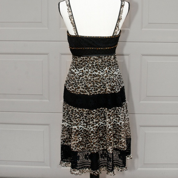 Designer Sue Wong Leopard Embellished Silk Dress 4 - Picture 3 of 8